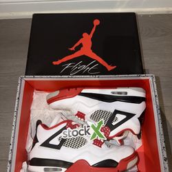 AIR JORDAN 4 RETRO WHITE/FIRE RED-BLACK