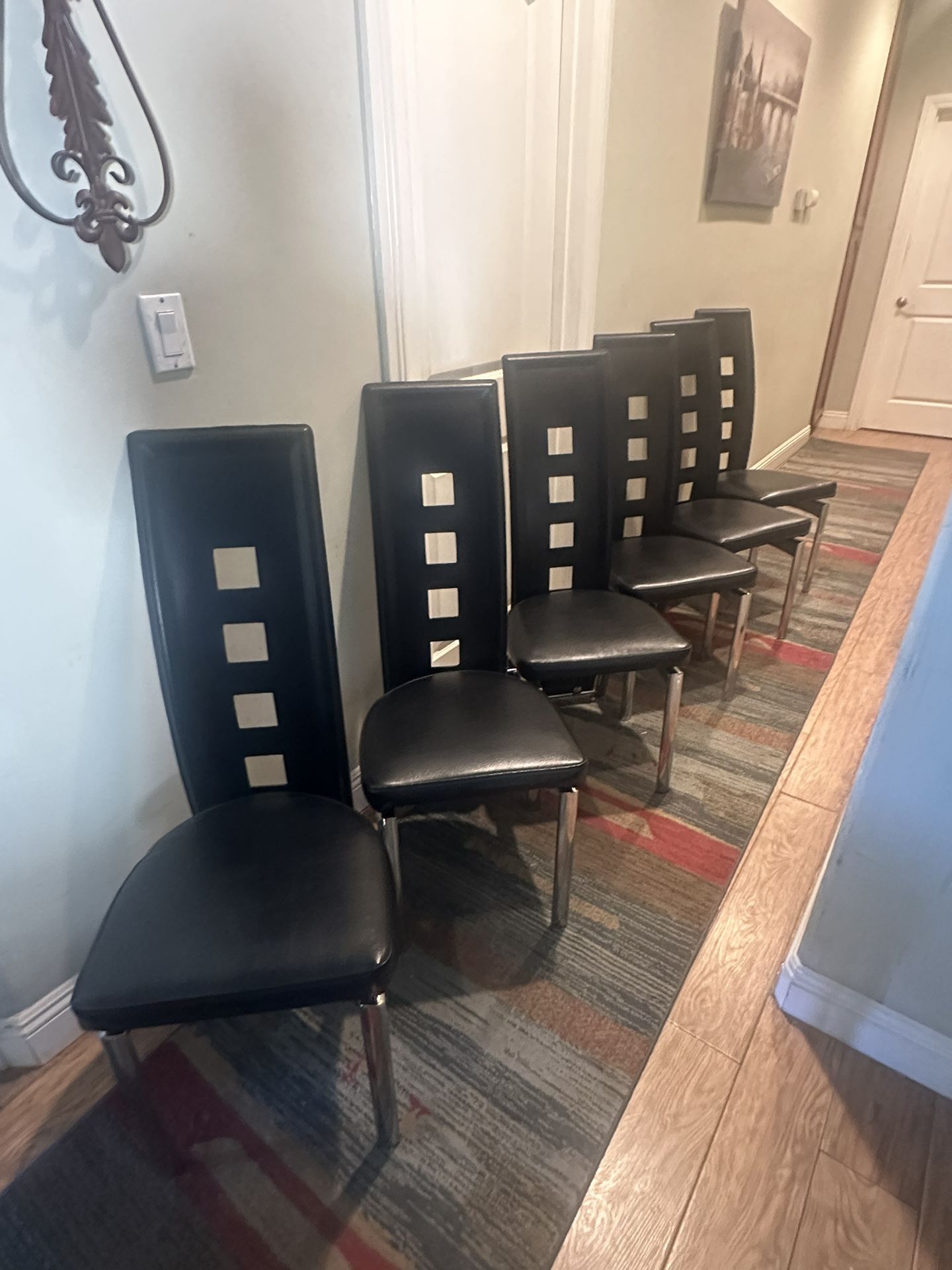  Dining Room Chairs with 6 Hole Leather Chair