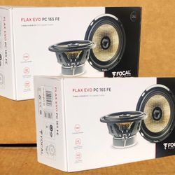 Focal Flax Evo Car Speakers  2 Sets 6 1/2 Inch 2-Way Coaxial Speaker System 280 Watts Package PC 165 FE 🚨 Payment Options Available 🚨 No Credit Need