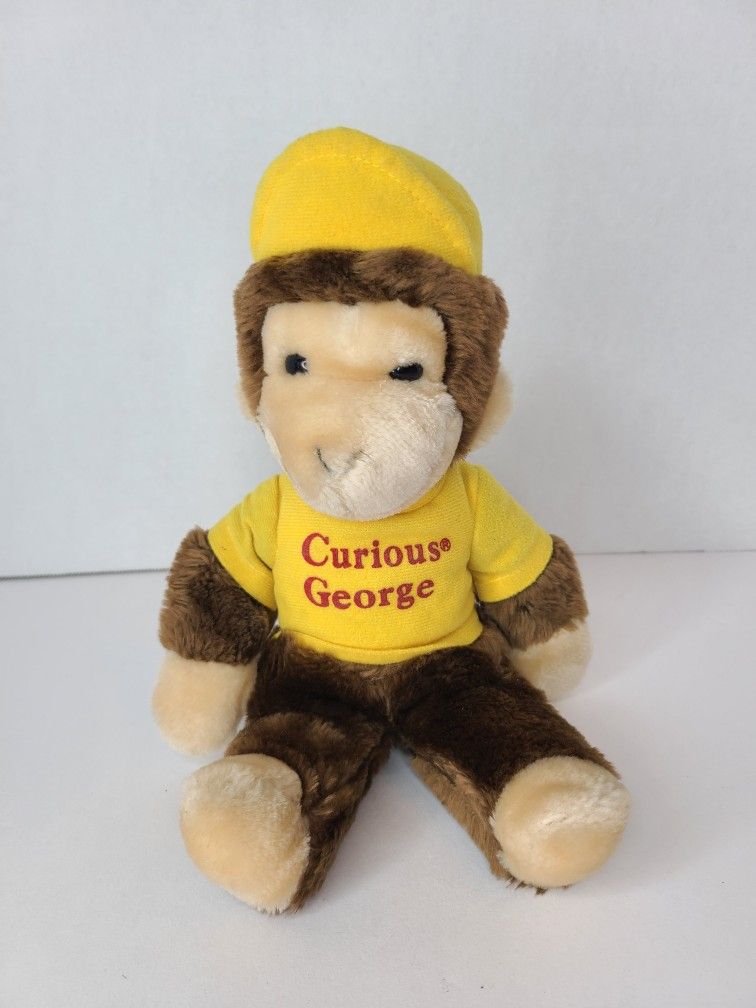 Eden Toys Curious George Plush 12 Inch Stuffed Monkey Plush Vintage 1984 Yellow