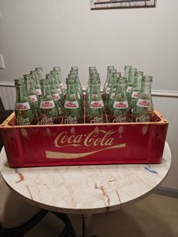 Vintage Coca-Cola Crate with Diet Coke Glass Bottles