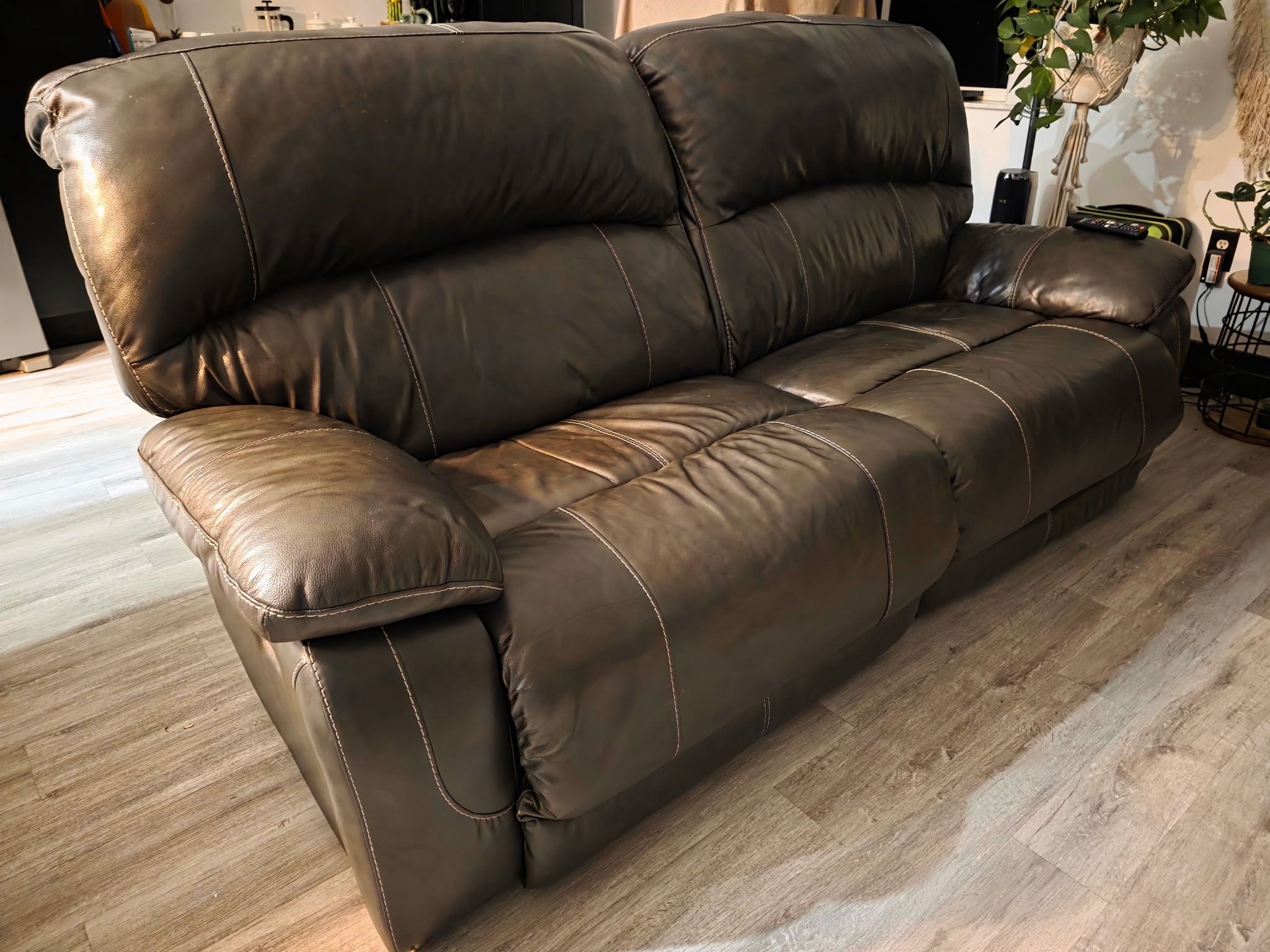 Leather Recliner Sofa  