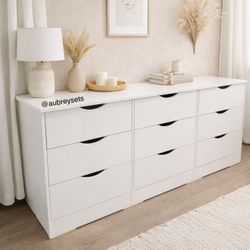 White 9 Drawer Dresser 