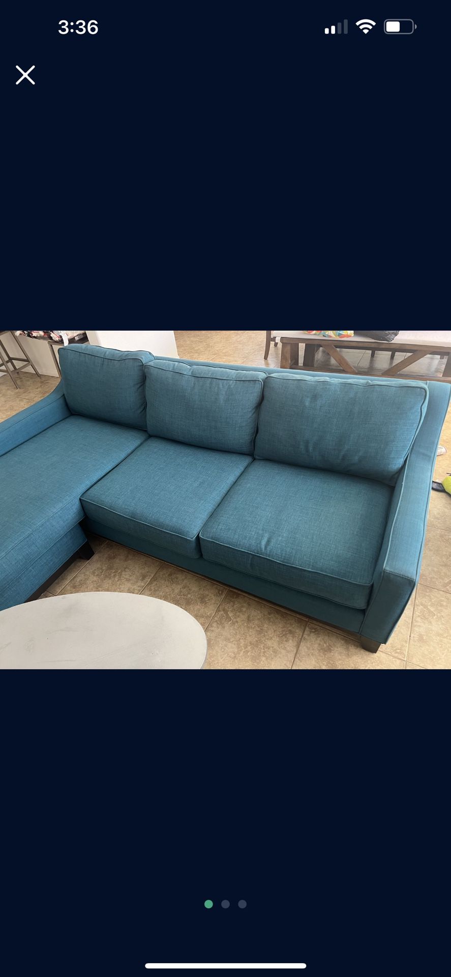 Teal Mid Century Style Couch