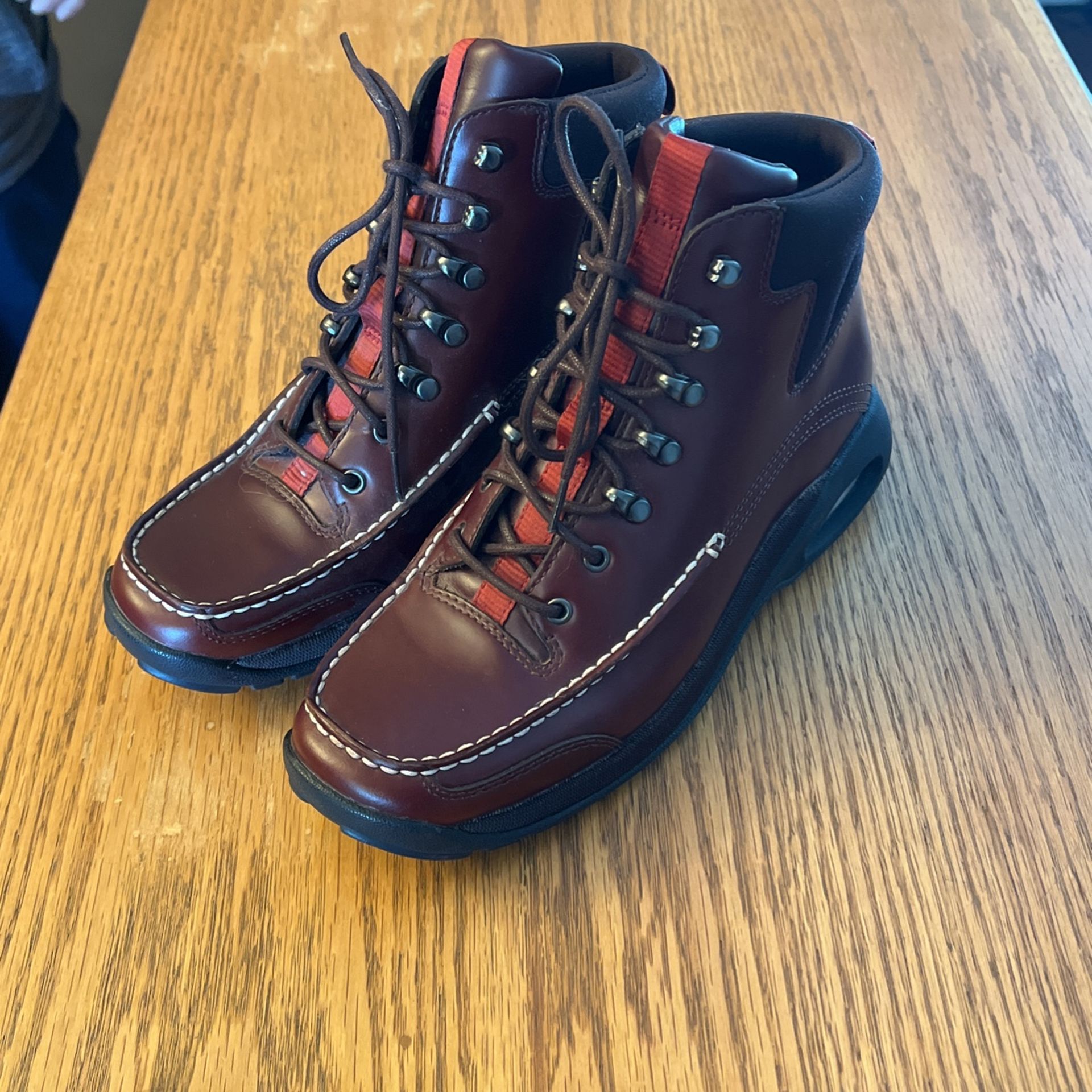 Red Leather Hiking Boot