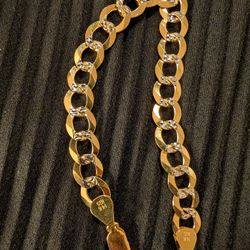 Real 14k Gold Curb Bracelet, 8", 17.5g