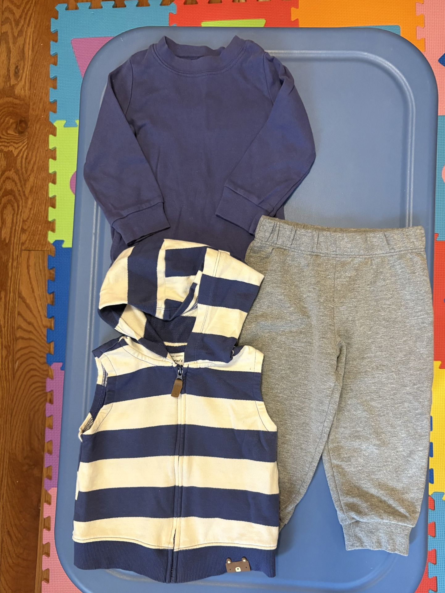 Carter’s 3-Piece Outfit Set With Vest Long Sleeved Bodysuit & Sweatpants 12-18 M