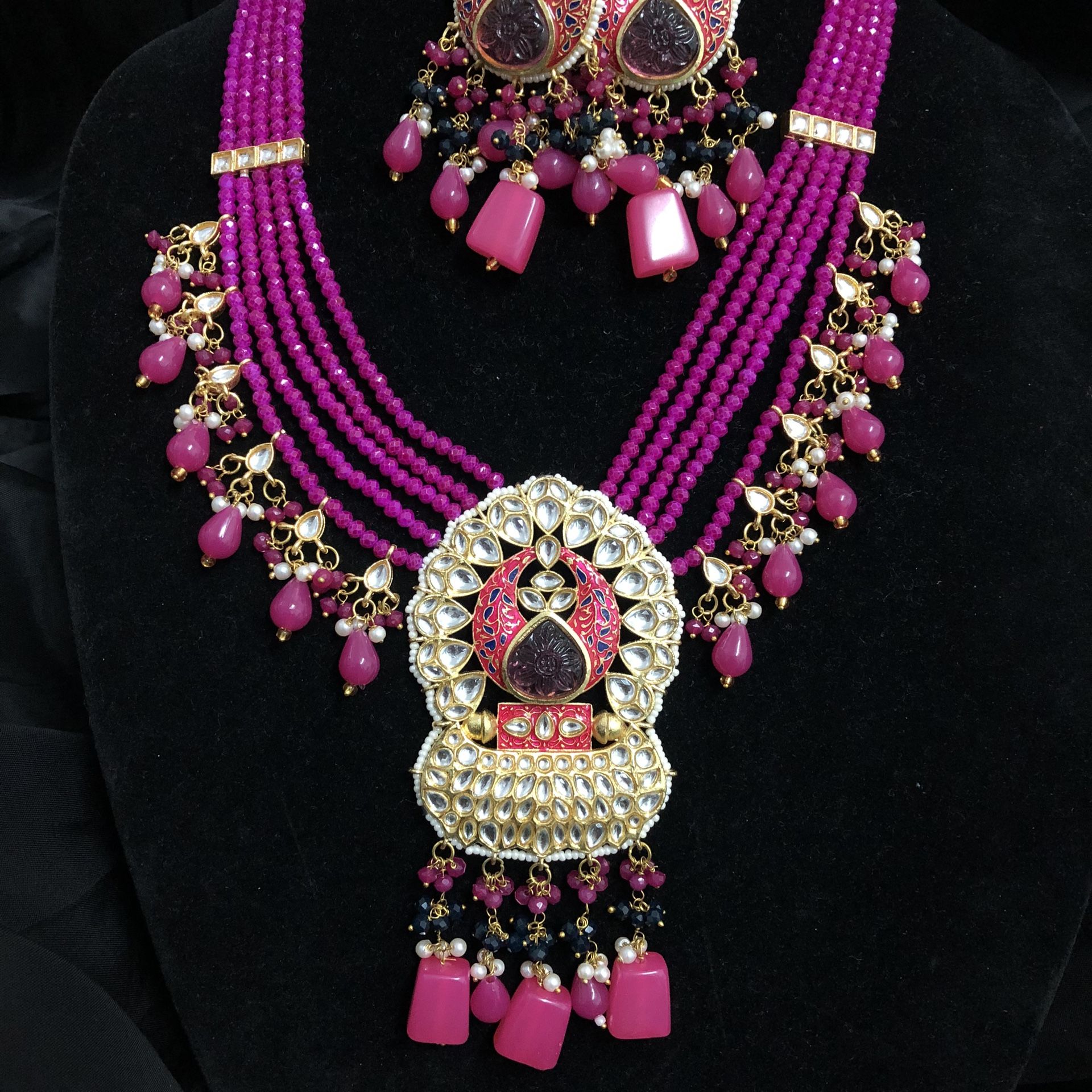 Rani Har Hot Pink Indian Statement Necklace Mala Jewellery Jewelry