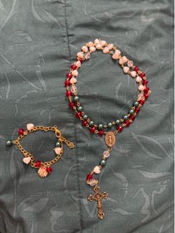Mexico themed rosary and bracelet