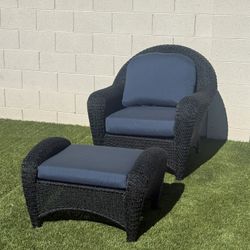 Patio Lounge Chair +Ottoman- Outdoor Furniture