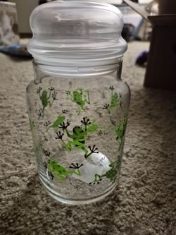 Glass Frog Jar with Lid – $10 OBO
