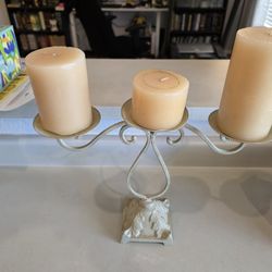 Candle Holder With 3 Candles