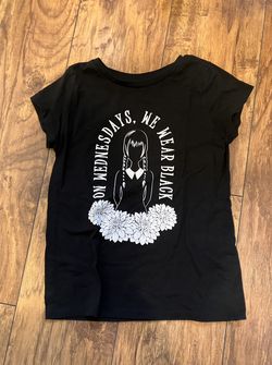 Girls Sz 10/12 Black Wednesday T-shirt