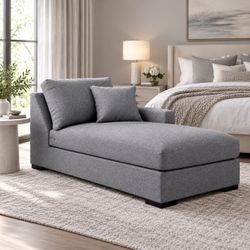 84” L x 45” W Gray Oversized Upholstered Chaise Lounge [NEW] **Assembly Req**