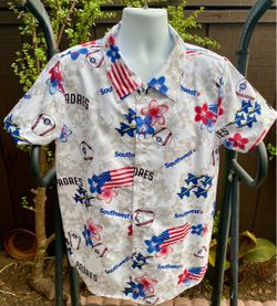 SD Padres Patriotic Aloha Shirt - Lg
