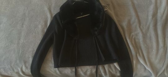 Black jacket with fur