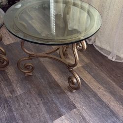 Beveled Glass Coffee Table And End Table