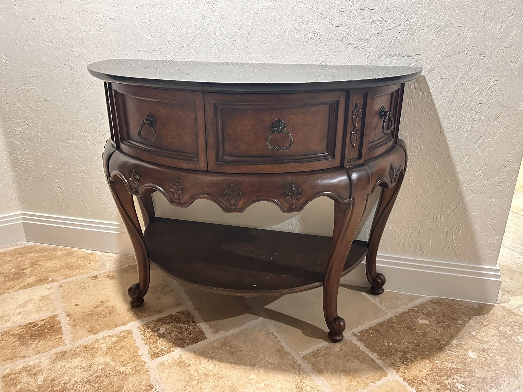entry table sturdy solid wood and marble
