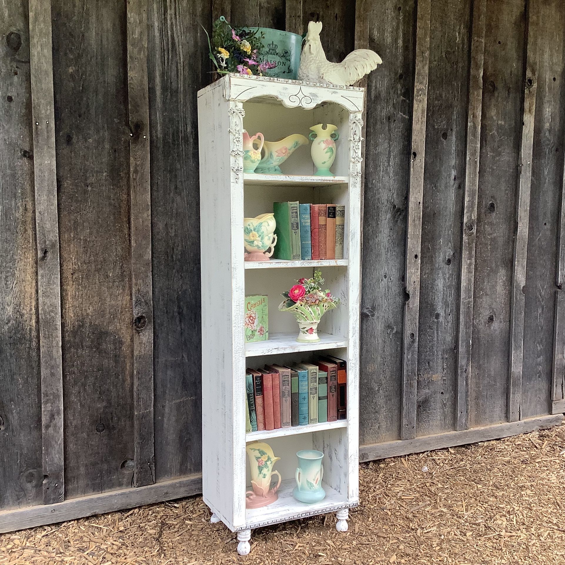 Farmhouse Style Pine Shelf - Bookcase