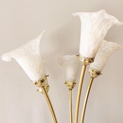 Mid Century Brass Calla Lily Lamp