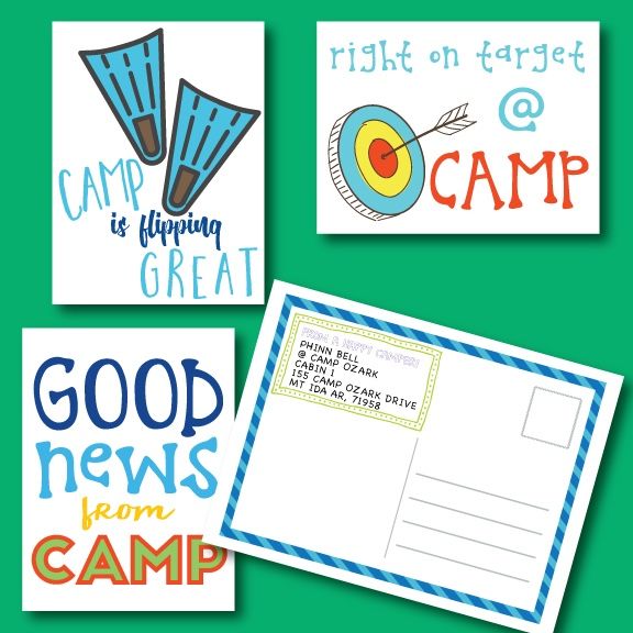 Summer Camp Postcards - Postcards from Your Camper - Camp Note Cards