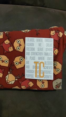 LuLaRoe woodland animals in burgundy TC bnwt