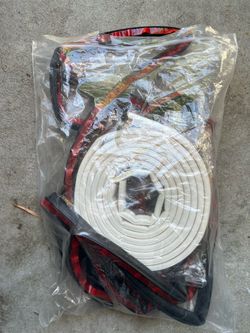 Rolled White Fire Hose with Carry Bag