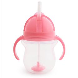 Munchkin Any Angle Sippy Cup For Toddlers, Spill Proof Weighted Straw Cup With Transition Handle 7oz
