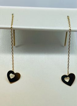 18k Gold Hearts Earrings . Used like new