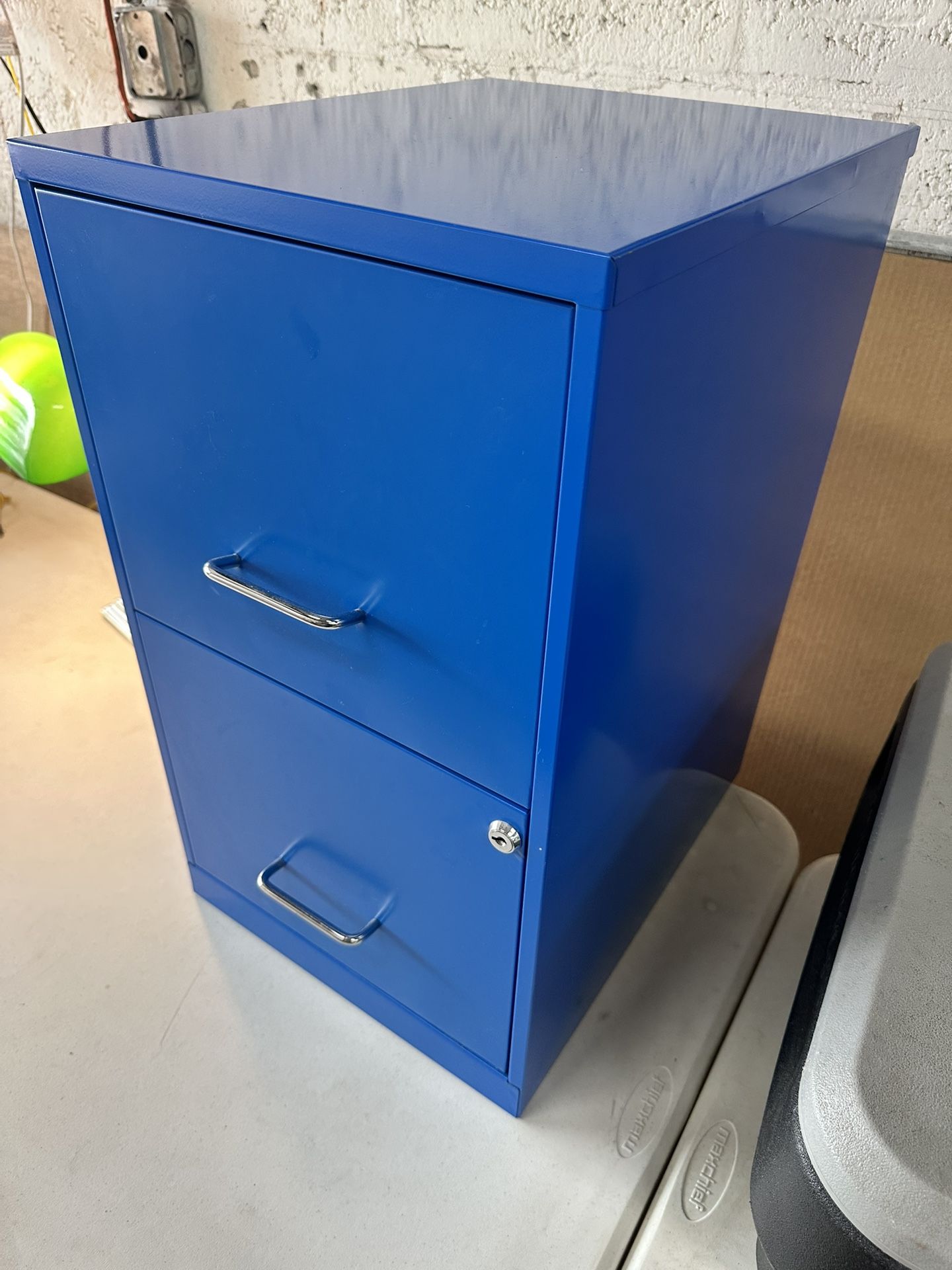 Small Blue File Cabinet