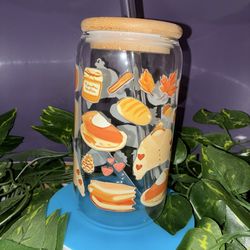 Fall vibes glass cup