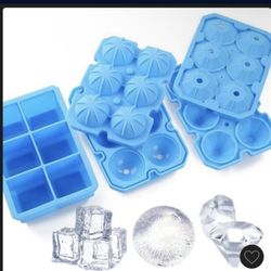 Ice Cube Trays, meidong 3 Pack Food-Grade Silicone Ice Cube Trays Round Big Ice $10 Firm 