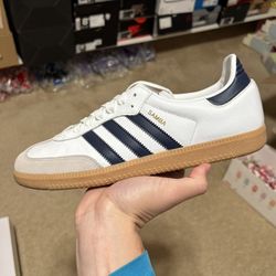 Size 10 - CLEAN adidas Samba OG White Night Indigo Gum 