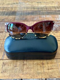 COACH Cat Eye Polarized Sunglasses Burgundy/Tortoise — New W/ Tags