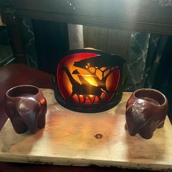 Partylite Candle Holder Set Savanna Sunrise 