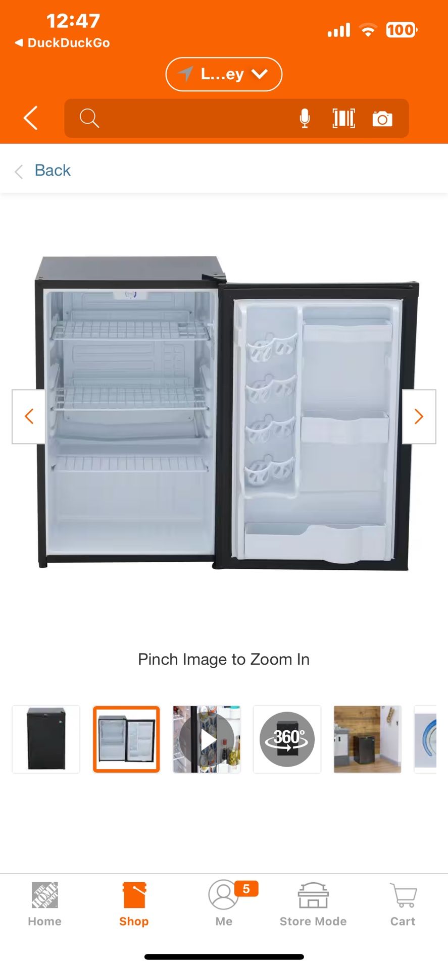 Danby 4.4 Cu ft Mini Fridge