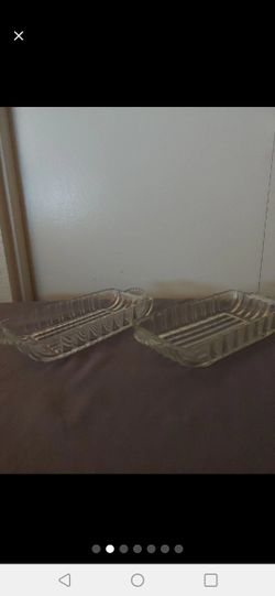 Two Imperial Glass butter dishes