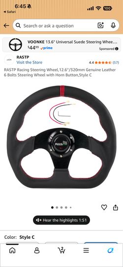 Ras TP steering wheel