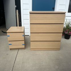 IKEA Wood Dresser and Nightstand