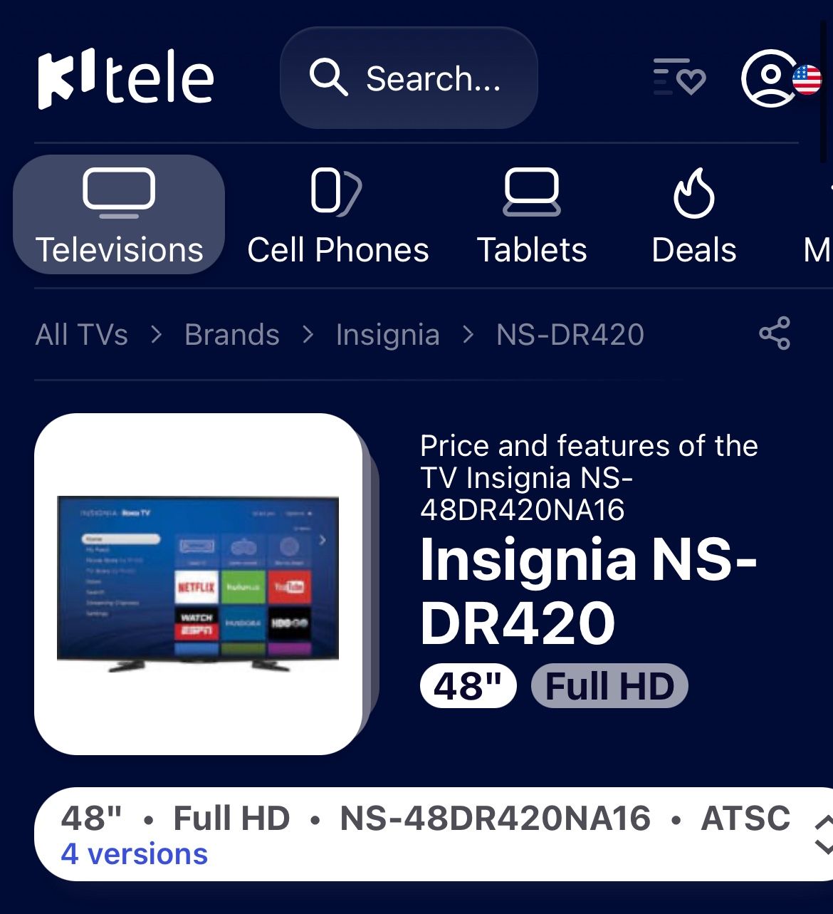 Insignia TV 48inch