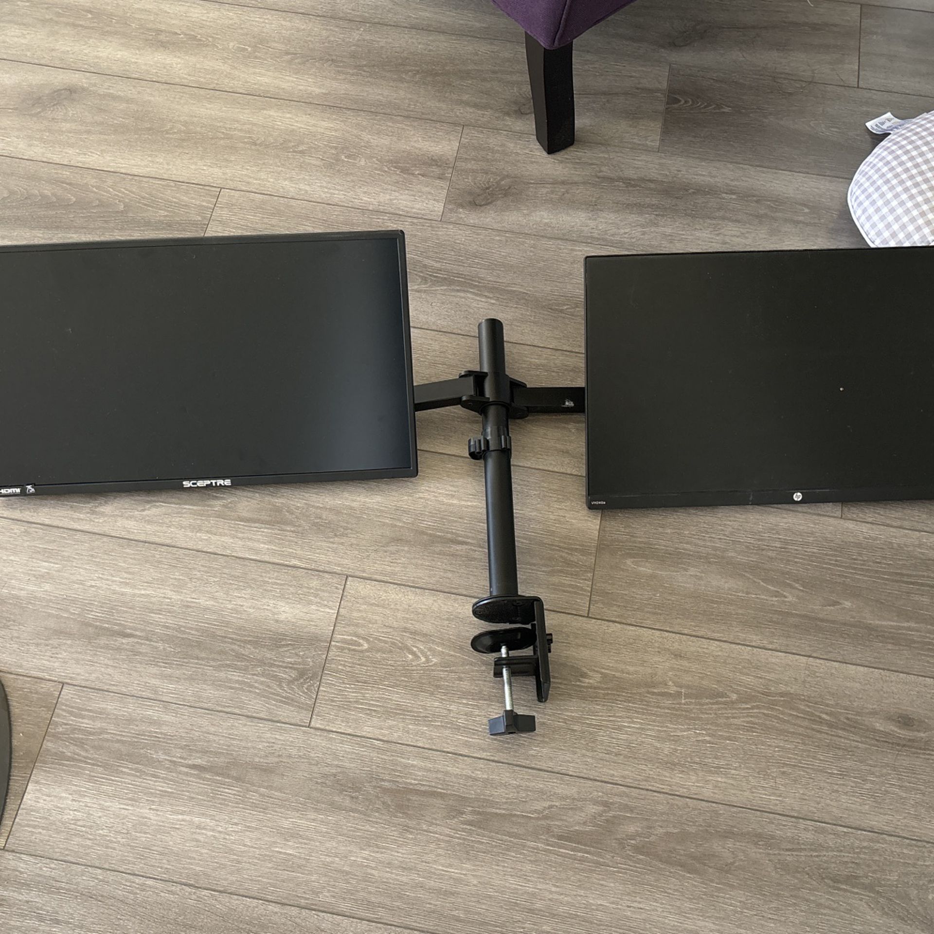 Two Monitors and Holder 
