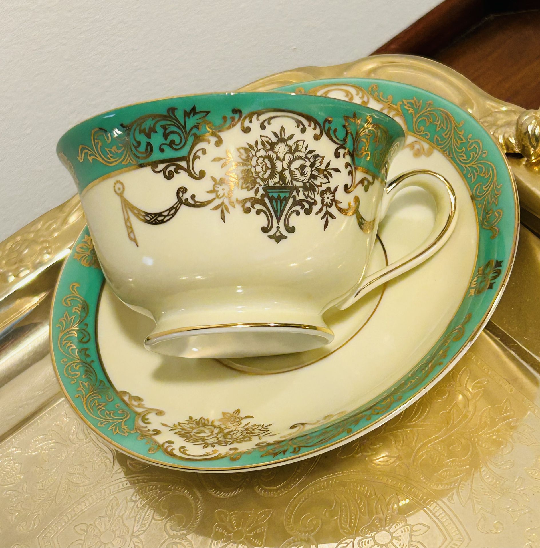NORITAKE M Handpainted Made in Japan Teacup and Saucer 
