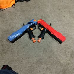 Red and Blue XV 700 Nerf Rival Blasters