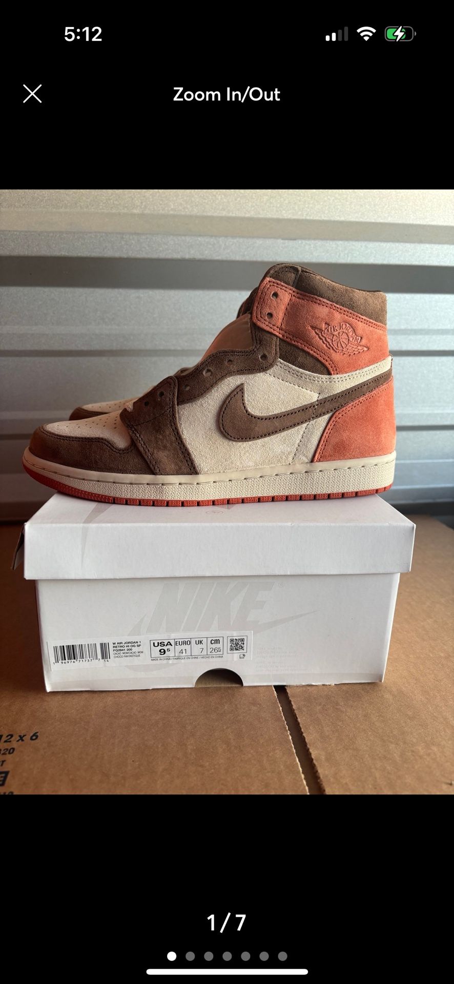 Jordan 1 High dusted Clay Size 9.5W