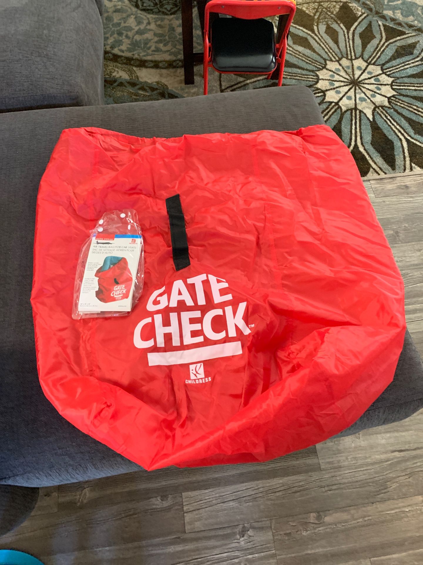Gate check car seat travel bag