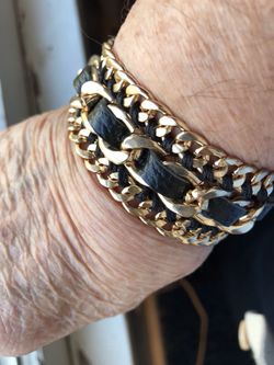 Gold and black wrap bracelet