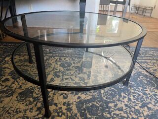 Wrought Iron Coffee Table & 2 Side Tables