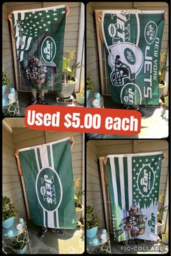 Jets flags size 5’x3’ $5.00 each