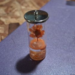 Dried Flower Plant Glass Bottle Charm Pendant