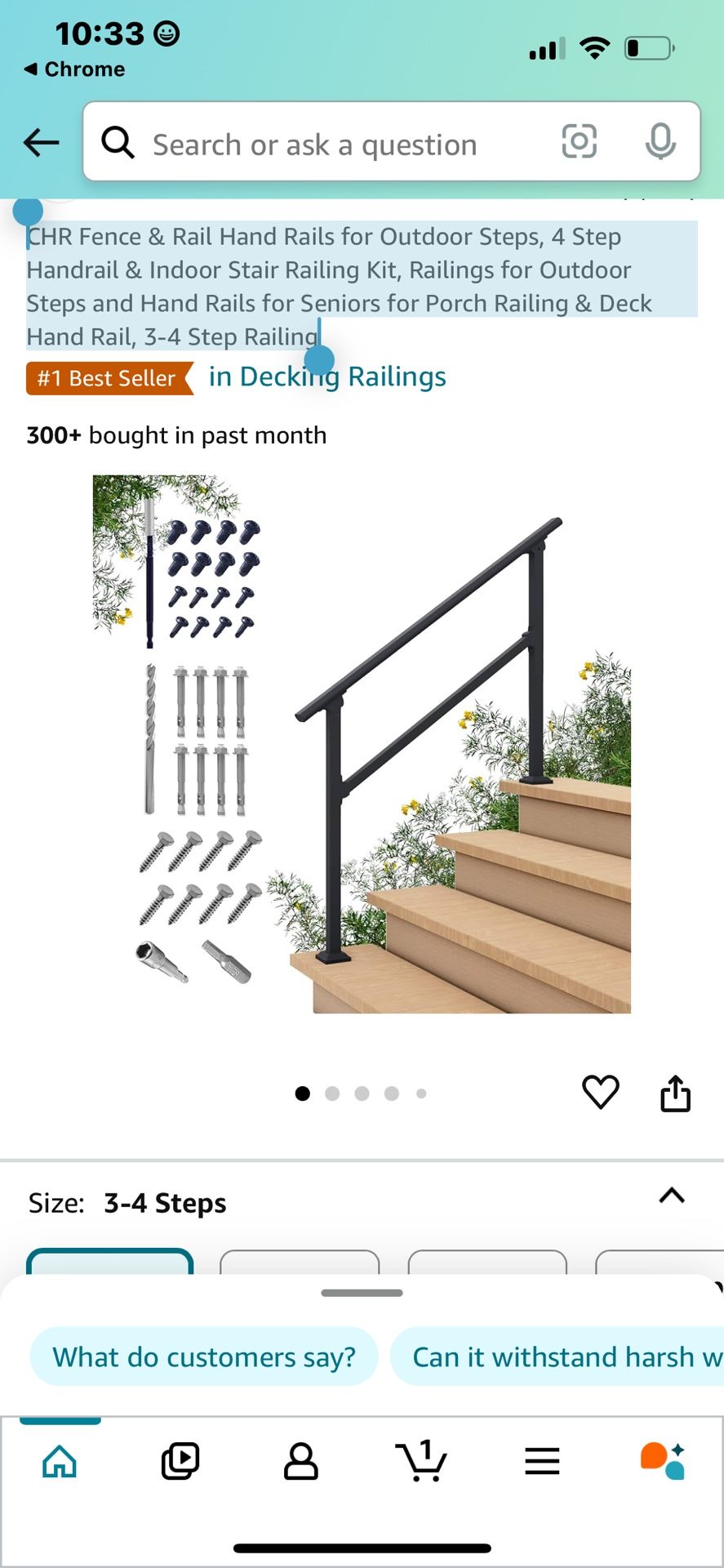 ChR Fence &amp; Rail Hand Rails For Outdoor Steps Building materials 